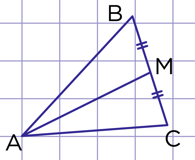 Рис. 3. АМ – медиана треугольника ABC